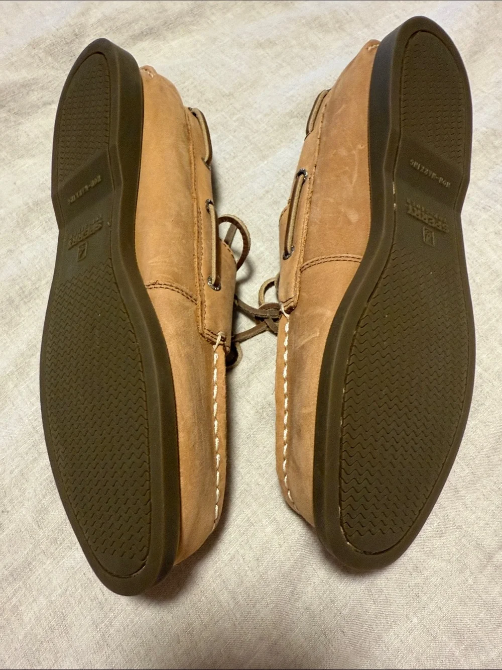 Sperry Kids Tan Leather Moccasin Boat Shoes